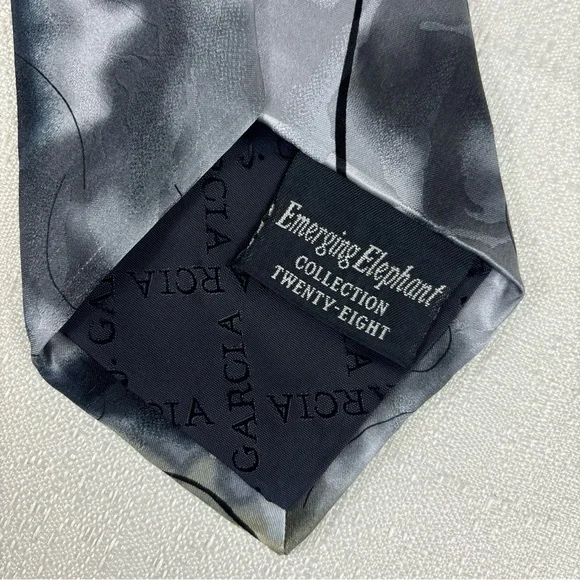 J. Garcia Silk‎ Tie, Emerging Elephant Collection Twenty-Eight, Grey/Cream Swirl - Picture 6 of 9